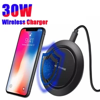 wireless charger qi certified 30w max fast charging induction pad for iphone 13 pro max 12 11 se 8 samsung airpods xiaomi phone