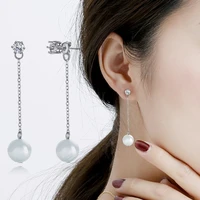 new long six prong stud tassel earrings cats eye stone earrings earrings korean version girls silver earrings