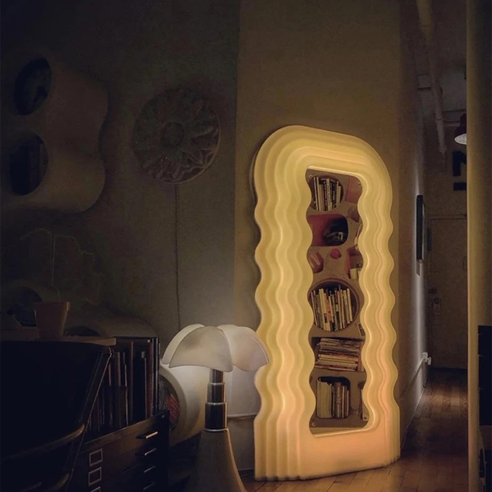 

Standing Full Body Mirror Night Light Aesthetic Large Large Dorm Room Mirror Quality Modern Maiden Kawaii Espejo Home Decoration