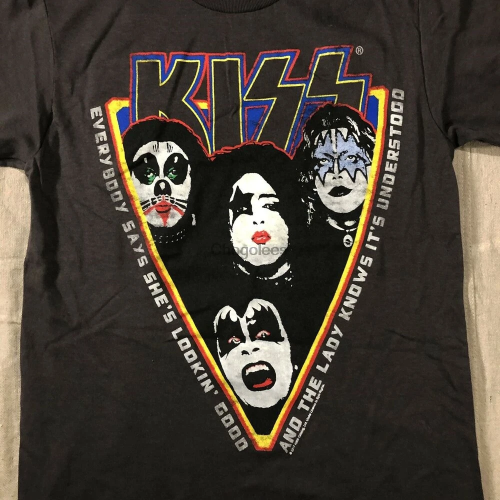 Маленькая Футболка с принтом поцелуй легендарных рок-изображений из первого