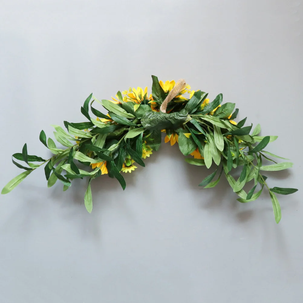 

Sunflower Artificial Flowers Door Hanging Wreath Simulation Floral Eucalyptus Garland for Mirror Window Wall Home Wedding Party