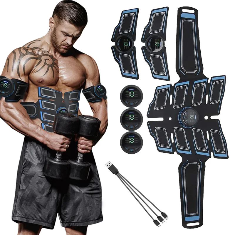 

EMS Muscle Stimulator 8 Pad Abs Trainer Abdominal Muscle Toner Electronic Toning Belts Workout Fitness Device USB Rechargeable