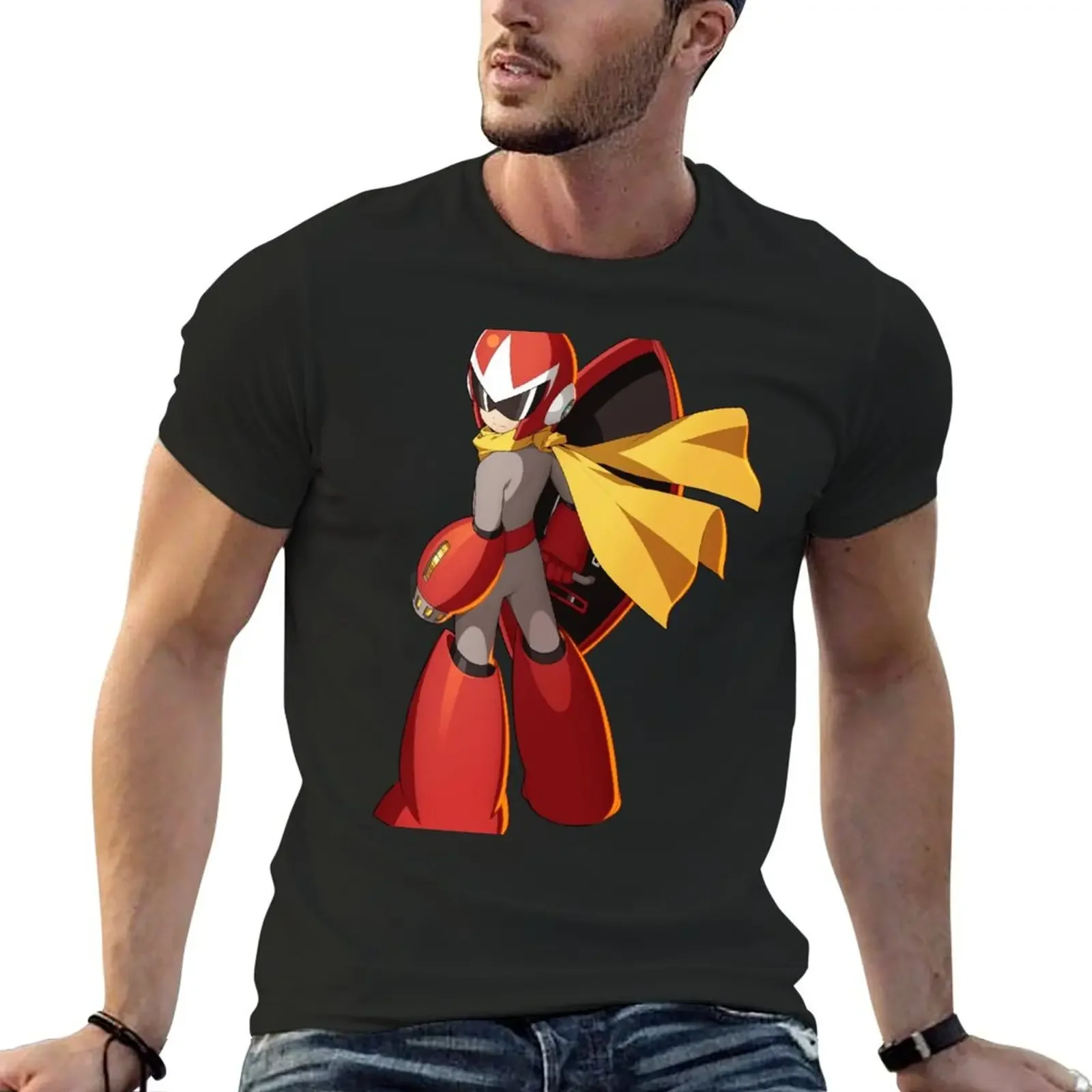 Футболка Megaman Xdive Protoman мужская одежда винтажные рубашки с рисунком тяжелого веса