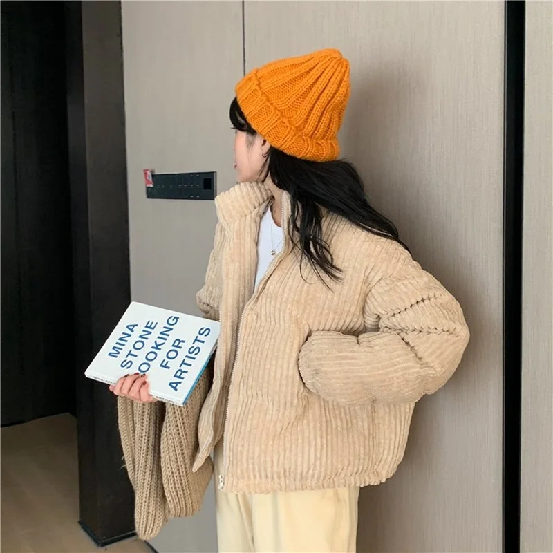 Women Loose Outwear Long Parka Cotton Padded Overcoat 2021 Parkas Winter All-match Solid Jacket Casual Coat Female Streetwear