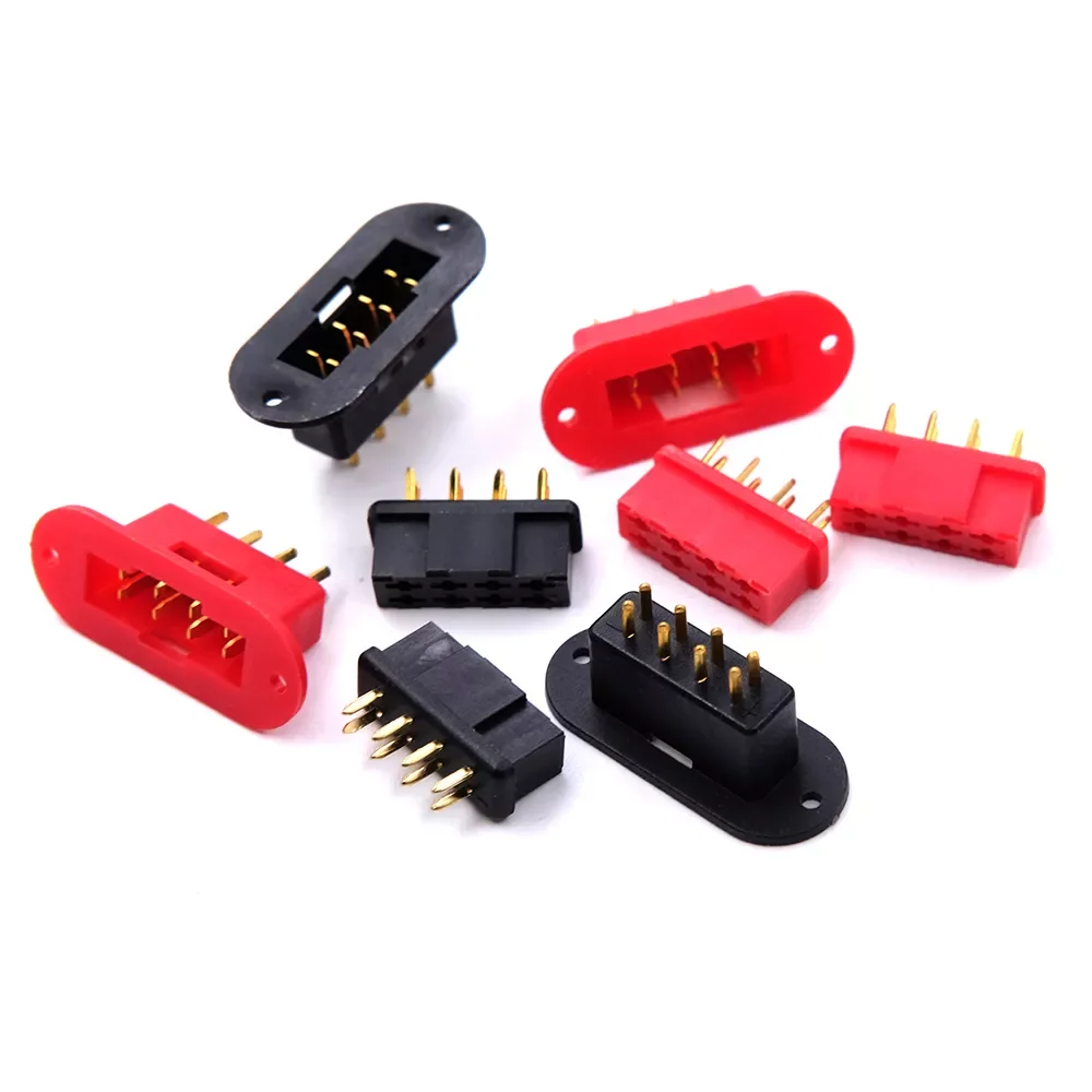 

Pair MPX 8Pin Gold Plated Multi-Wire Male Femal Plug For RC Airplanes Glider Model(Red/ Black)