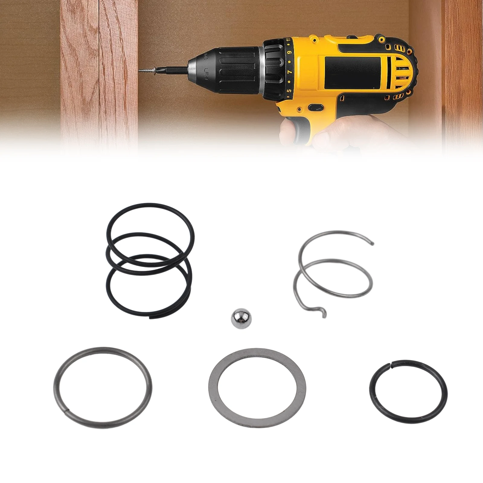 

1 Set Spring Steel Ball Ring Replacement Parts N078434 N089668 For 20V Electric Impact Driver Wrenc Power Tools Accessories