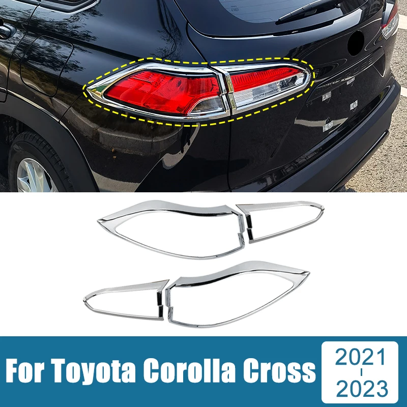 

ABS Car Taillight Lamp Decoration Frame Cover Rear Light Trim Sticker Accessories For Toyota Corolla Cross XG10 2021-2023 Hybrid