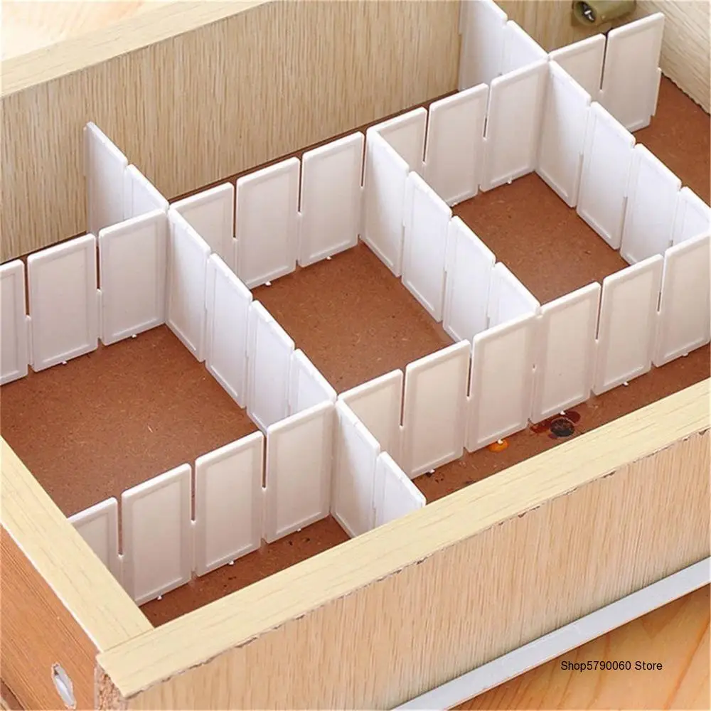 

4Pcs/6Pcs Grid Drawer Divider Household Necessities Storage Organizer Plastic Divider For Desk Drawer Closet Space-saving Tools
