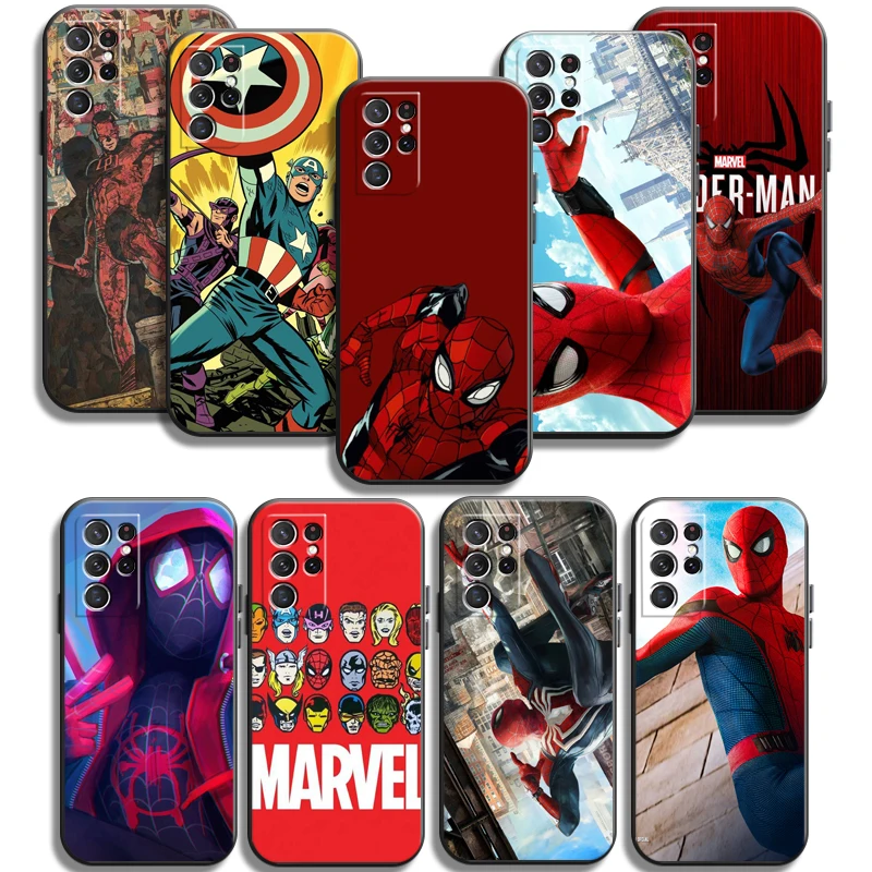 

Spiderman Marvel Phone Cases For Samsung Galaxy M12 FE S20 Lite S8 Plus S9 Plus S10 S10E S10 Lite M11 M12 S20FE Coque Carcasa