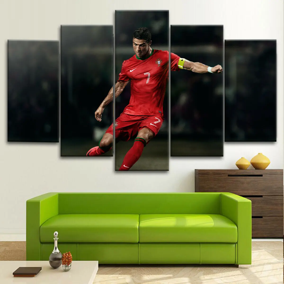 CR7 Португалия Футбол 5 Панель Холст настенное искусство печать домашний декор HD картинки плакаты картины Без рамы комната куски.