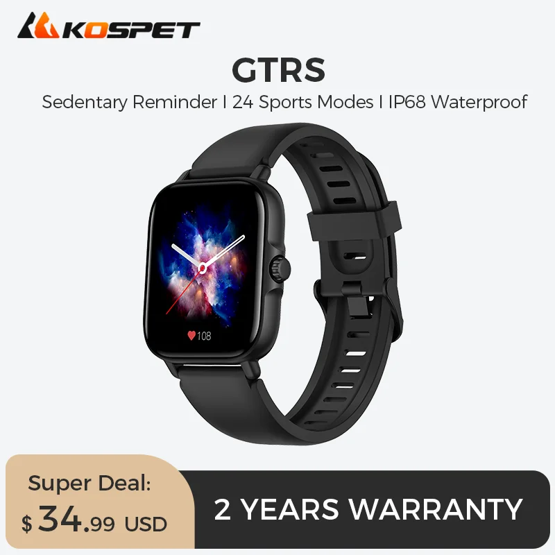 

KOSPET GTRS Smartwatch Men 1.69" OLED Full Touch Screen IP68 Waterproof 24 Sprot Modes 24H Healthy Monitor Smart Watch For Women