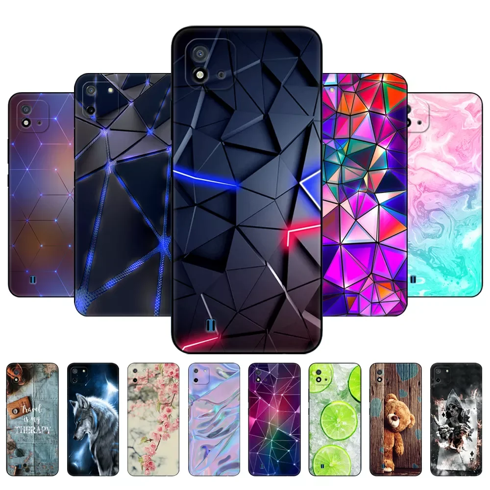 

NEW2022 For Realme C11 2021 2020 Case Soft Silicon Back Cover For OPPO RealmeC11 C 11 Phone Case RMX3231 RMX2185 6.5inch black t