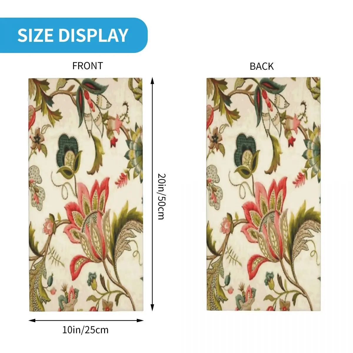 Цветочная вышивка Jacobean искусственная маска для лица шарф походный шейный