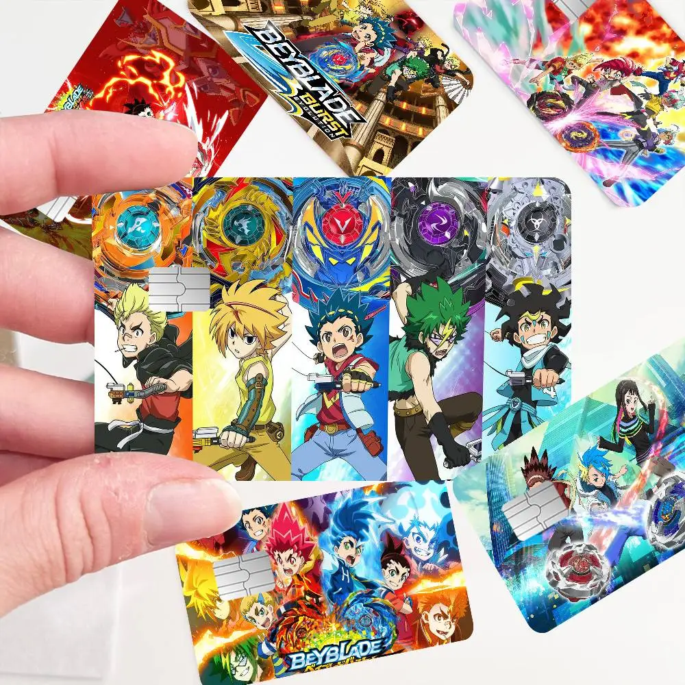 Фото Японская аниме-наклейка B-Beyblade Game Film Cover для чехла на карту, для маленьких чиповых кредитных/дебетовых карт, на переднюю сторону №1