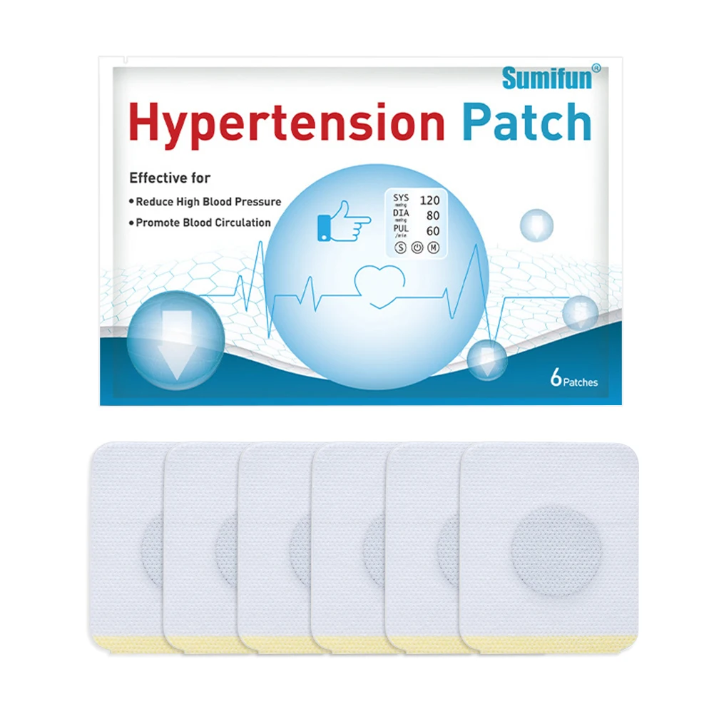 

6x Hypertension Patch Headache Relief High Blood Pressure Herbal Plasters Lower High Blood Pressure Medical Plaster Clean Blood