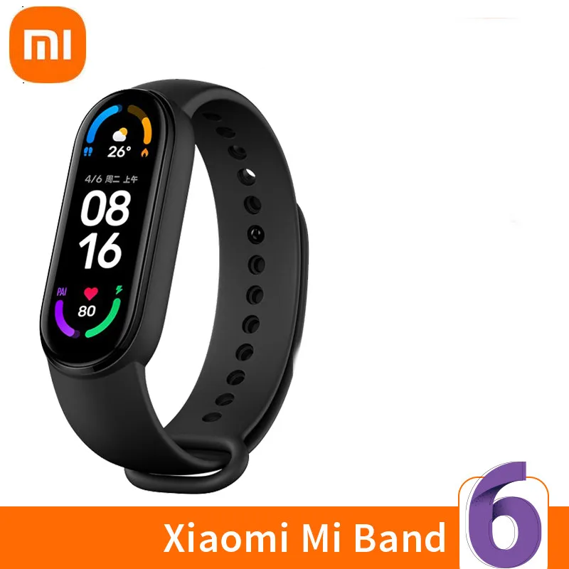 

Original XIAOMI Mi Band 6 Smart Bracelet AMOLED Screen Miband 6 Blood Oxygen Fitness Traker Bluetooth Waterproof Smart Band