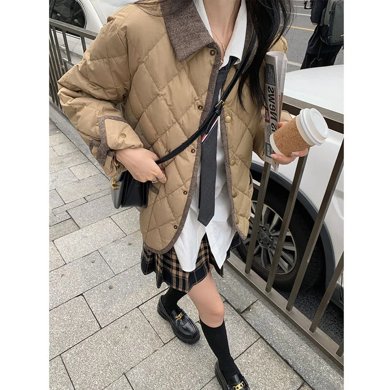 Autumn and Winter Women's Wear 2022 New Design Cotton cropped Jacket Down Loose Long Sleeve Coat