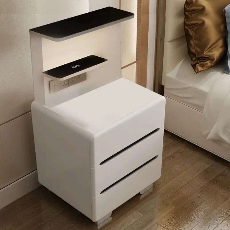 

Стойка для хранения YY, чувствительная к технологии, белая с замком, многофункциональный боковой шкаф с беспроводной зарядкой