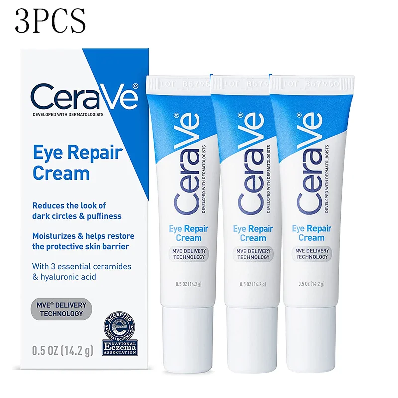 

3PCS Cerave Repair Eye Cream Repair Dark Circles And Fluffy Eye Serum Anti-Aging Firming & Brighten For Skin Around The Eyes