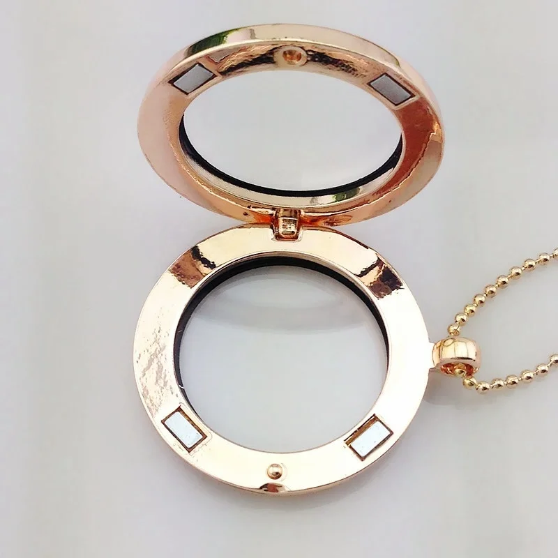 

New Can Open Round Glass Personality Pendant Necklace New Women's Titanium Steel Pendant Necklace Accessories Fashion Jewelry