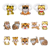 new arrival cartoon adjustable size white ring resin acrylic cute naive fat tiger festival charms ring party accessories flh264