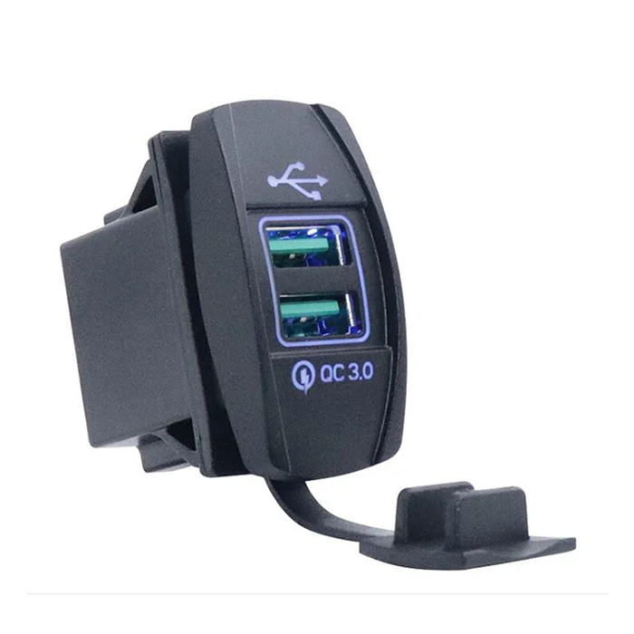 

Быстрое зарядное устройство DC 12 В с двумя Usb-портами, светодиодсветильник ка QC3.0, автомобильное USB-зарядное устройство для автомобиля, морско...