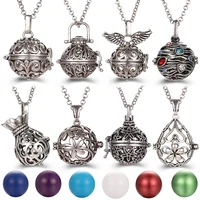 2022 new angel wings lucky bag cage locket necklace colour zircon essential oil diffuser set combination woman pendant jewelry