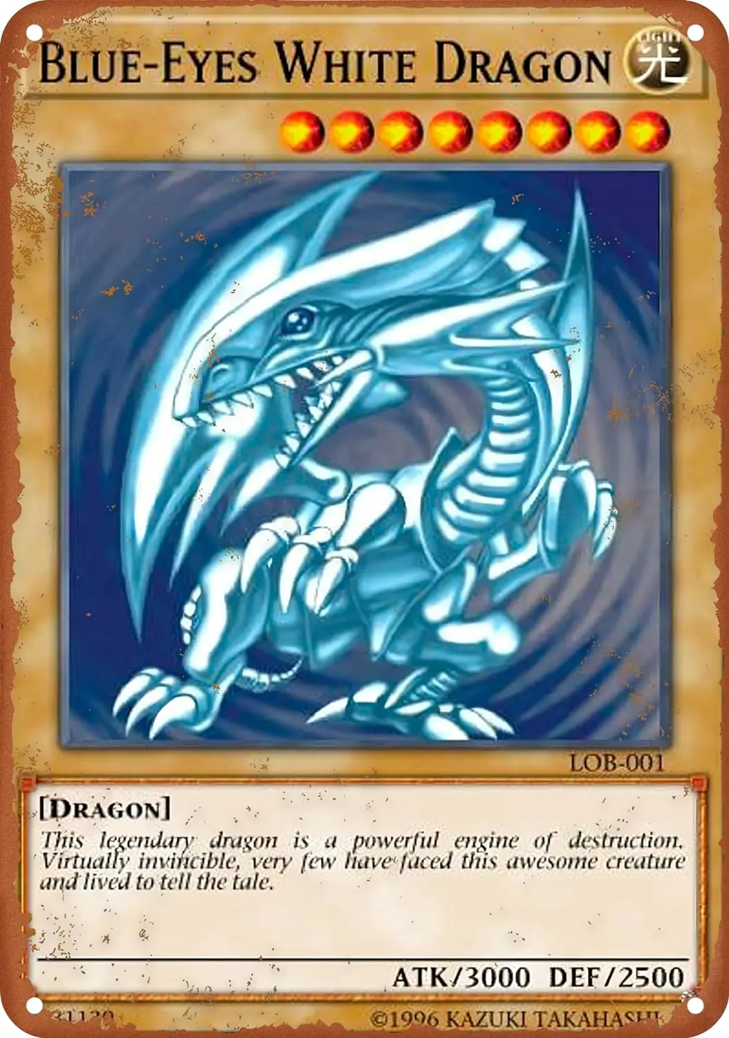 Синий-глаз белый дракон [Искусство] призрак редкий плакат винтажный жестяной