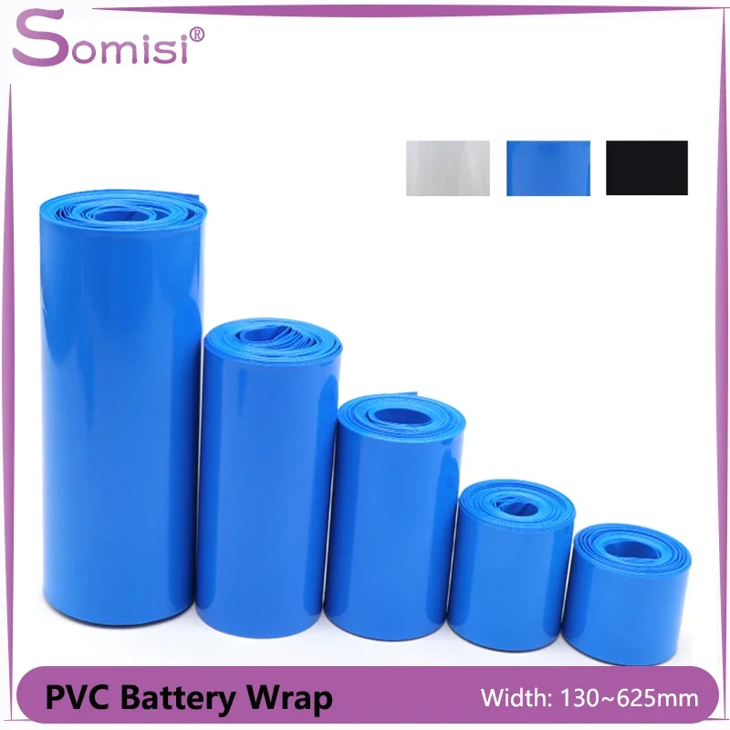 

2/5M Heat Shrink For Batteries 18650 Pack Width 130mm ~ 625mm PVC Film Lithium Case Shrink Wrap Transparent Shrink Tube