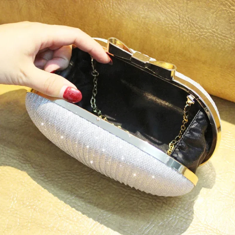 Fine new goose egg clutch bag cocktail dress dinner bag pleated bag party bag one shoulder bag cross-slung lady bag