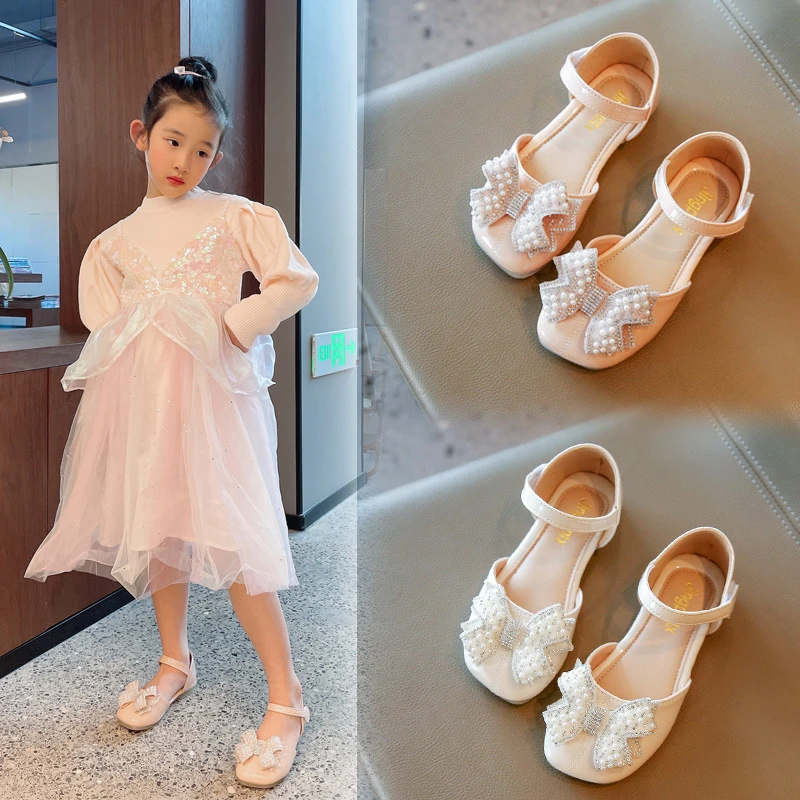 

New Children Dance Shoes Girls Princess Performance Spring Summer Toddler Baby Party Moccasins Kids Flats 02A