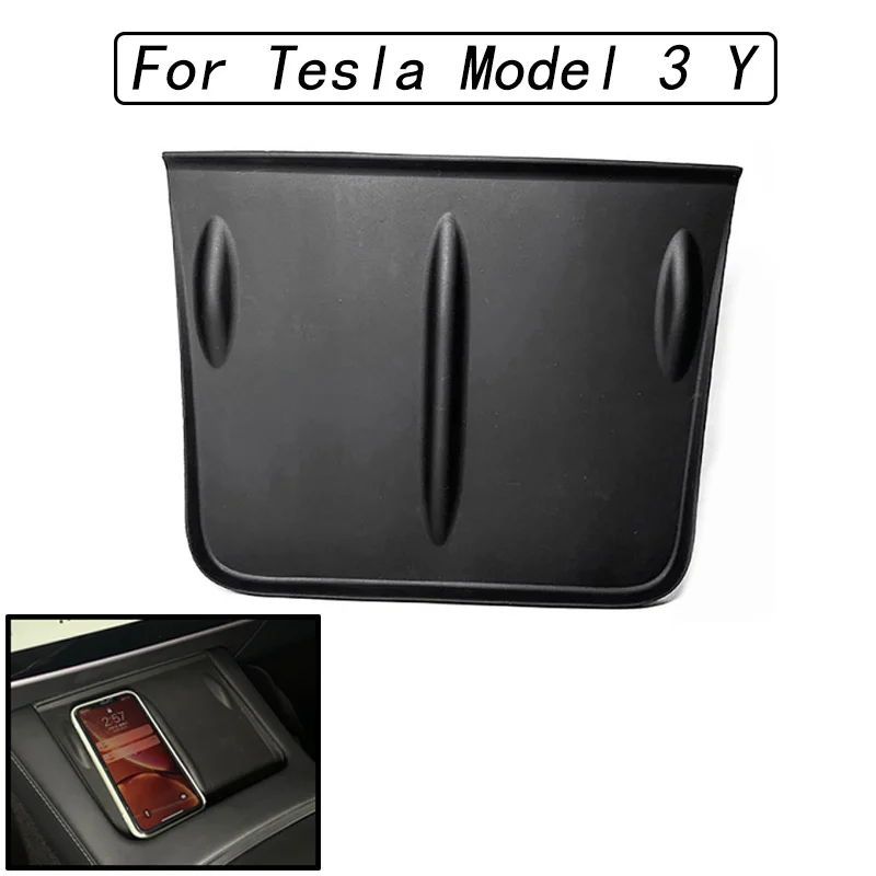 

Car Phone Wireless Charging Pad Non-slip Mat Silicone Anti-skid Pad Dust Pad Auto Accessories For Tesla Model 3 Y 2021 2022