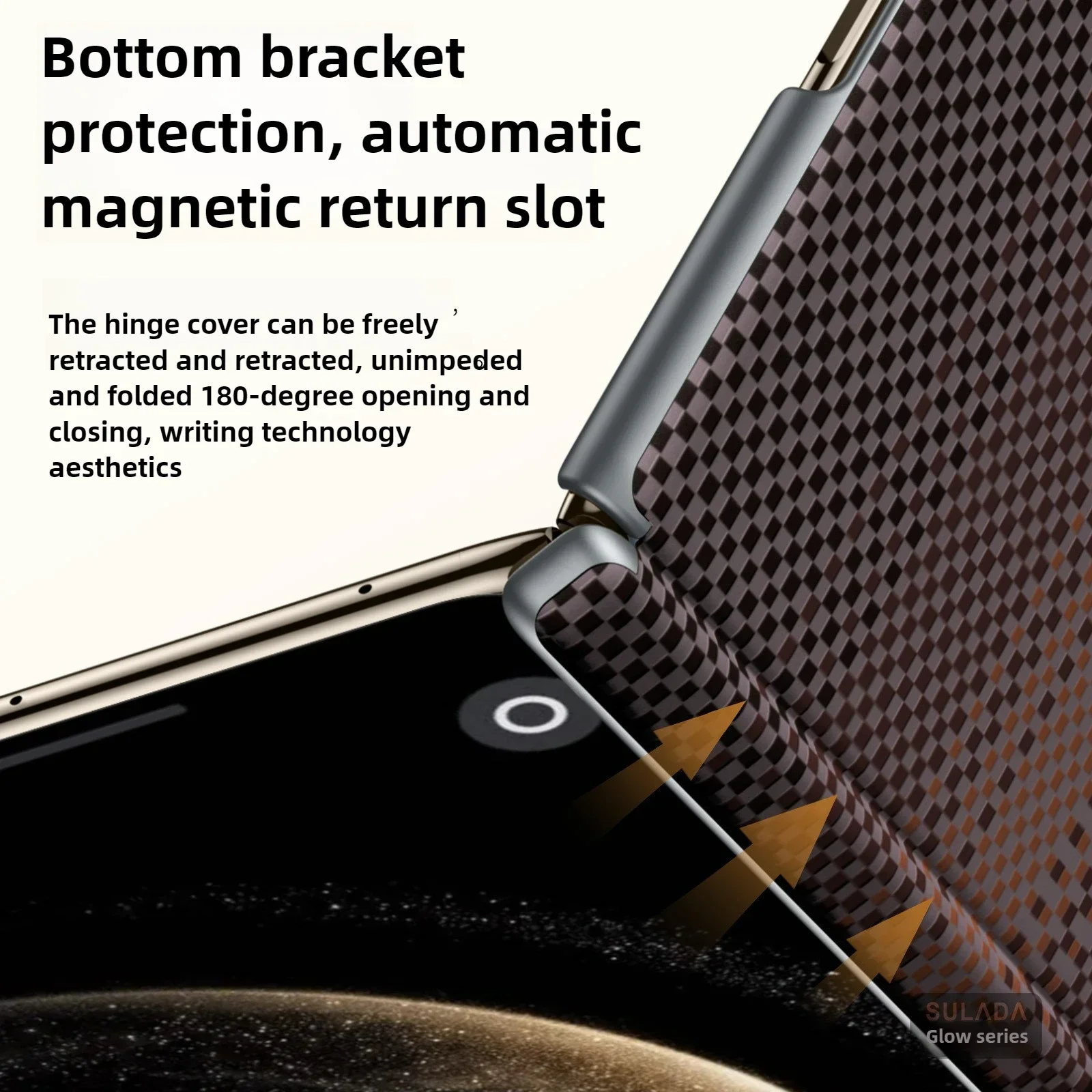 Фото Тонкий кожаный чехол из углеродного волокна для Honor Magic V6 V5 V3 Fold с поддержкой Magsafe, беспроводной зарядкой, полной защитой шарнира и защитой от падений, жесткий защитный чехол №5