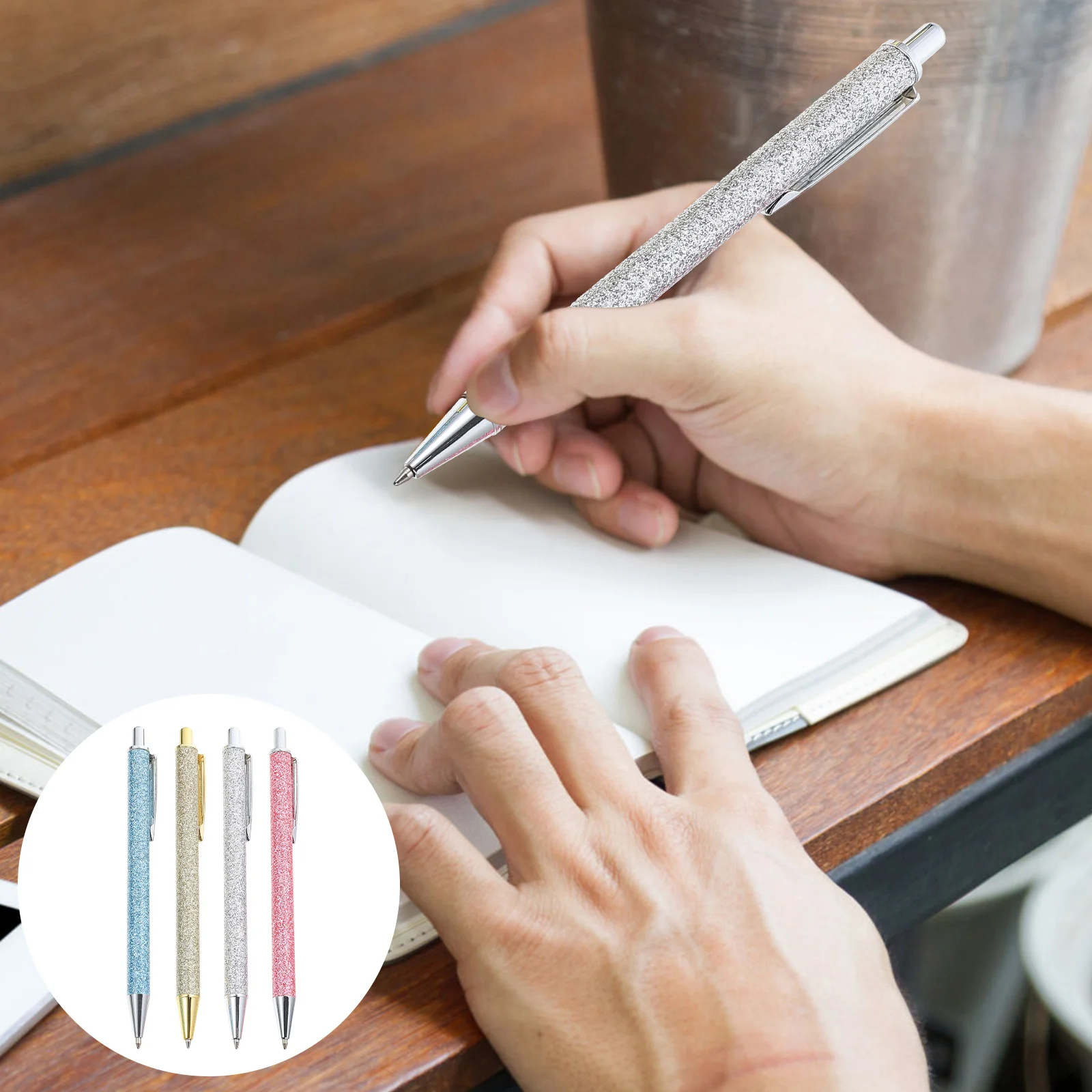 

4Pcs Pens Advertising Ballpoint Pen Point Pens Activity Gift Pen Press Type Ballpoint Pen for Gift Awards Friends