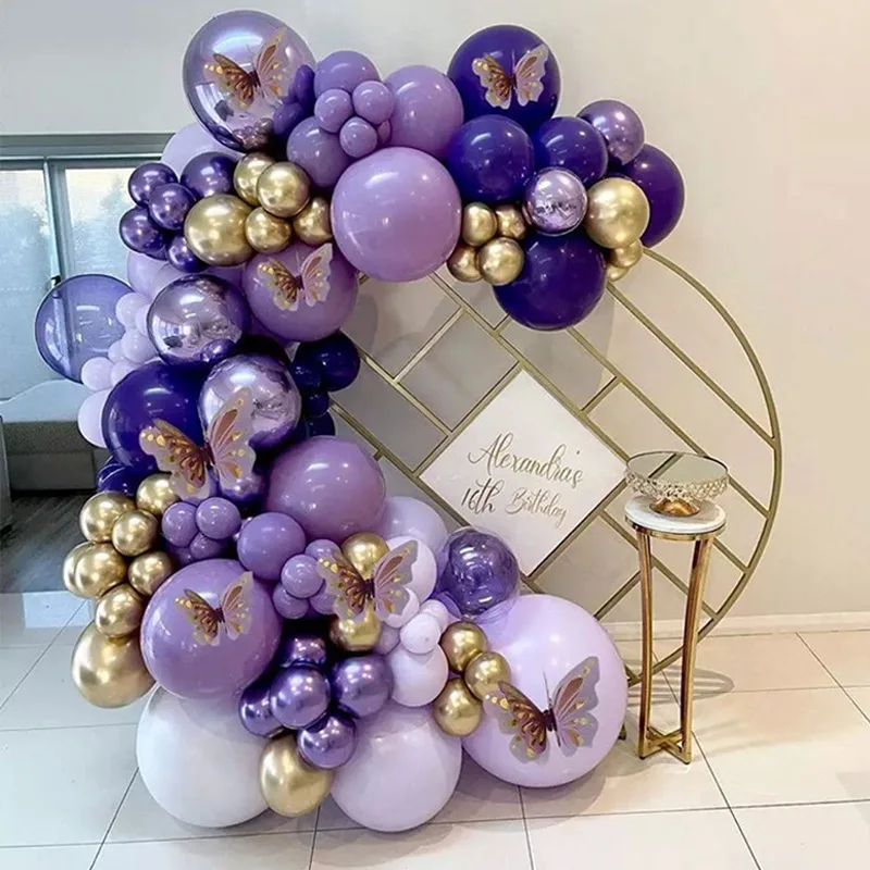 

Purple Balloon Chain Package Garland Set Birthday Wedding Party Background Atmosphere