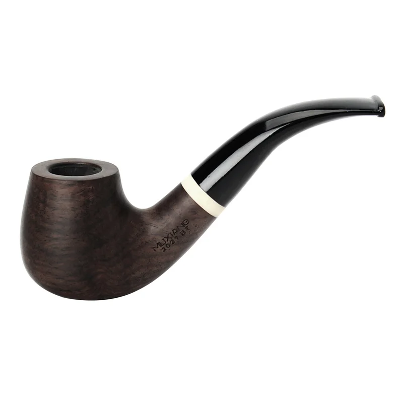 

MUXIANG Handmade Ebony Wooden Bent Stem for Smoking Tobacco Pipe Activated Carbon Filter 10 Pipe Cleaning Accessories wgac0024