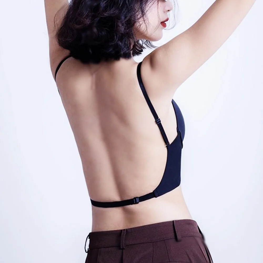 Sexy Plunge Bra Open Back Bras Women Lingerie Seamless Underwear Wedding Invisible Brassiere Deep U Bralette Female Intimates