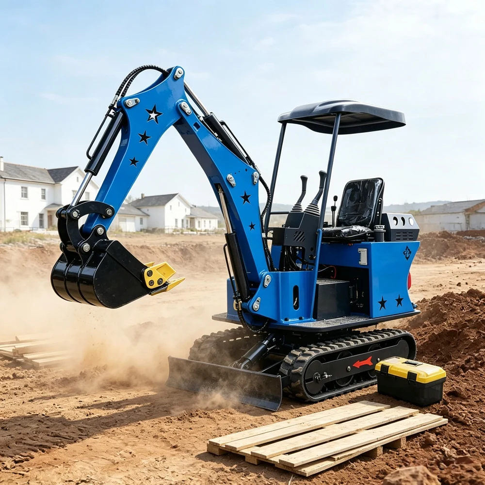 Фото Мини-экскаватор Yanmar 0,8 тонны, компактный, с сертификатом CE и траншеекопателем для строительства, дома, сада, экскаваторные инструменты. №1