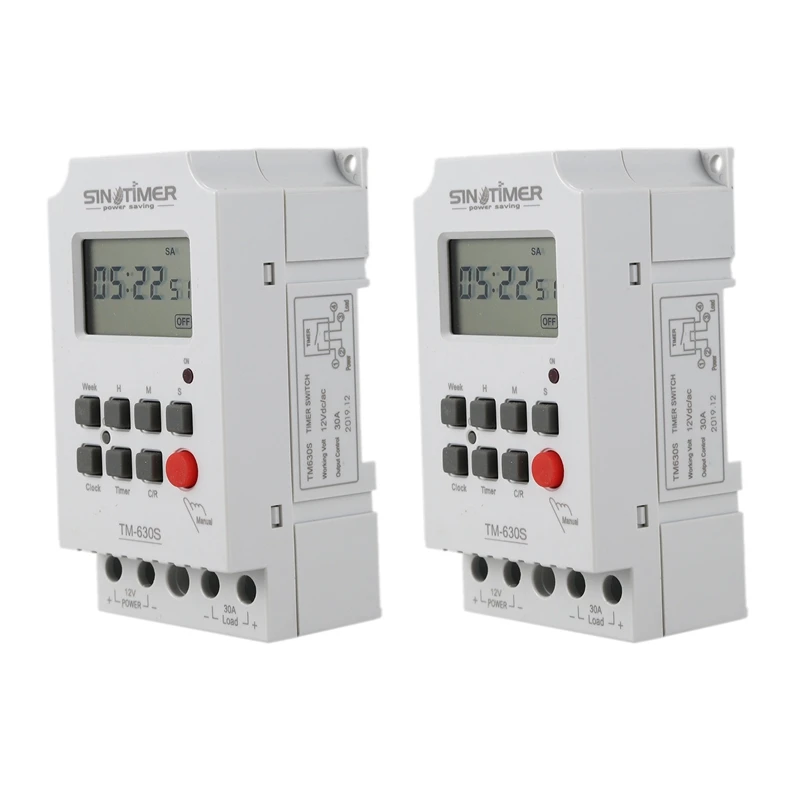 

Sinotimer 2X Tm630s-4 12V Seconds Control Timer Switch Large Screen Digital Display Hot Pin Voltage Output Time Controller