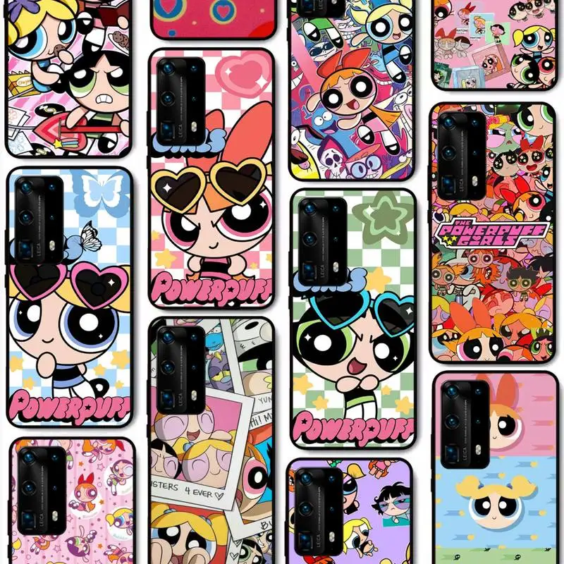 

Cartoon The-P-PowerpuffS-G-Girls Phone Case for Huawei P30 P 40 20 10 8 9 lite pro plus smart 2019 coque