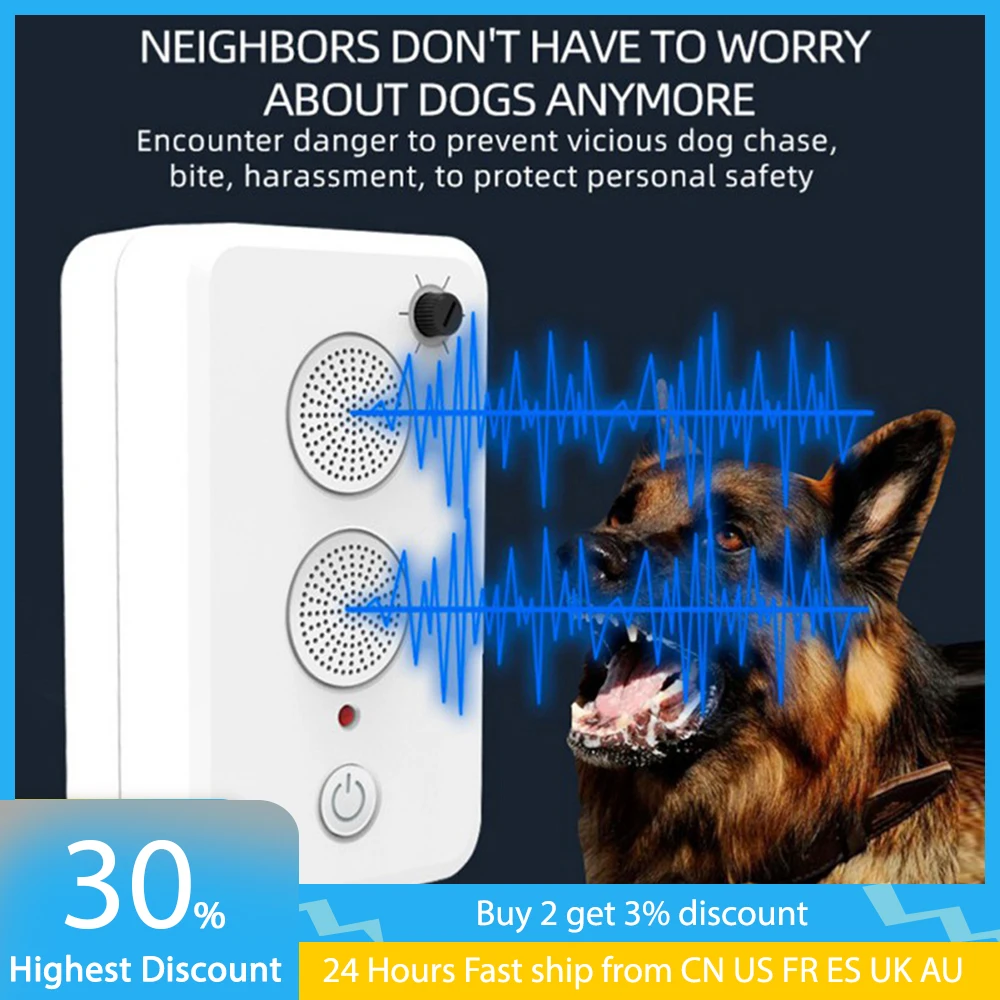

Ultrasonic Bark Stopper Outdoor Dog Repeller Shop Garage Anti-disturbing Anti-noise Puppy Barking Control Training Device