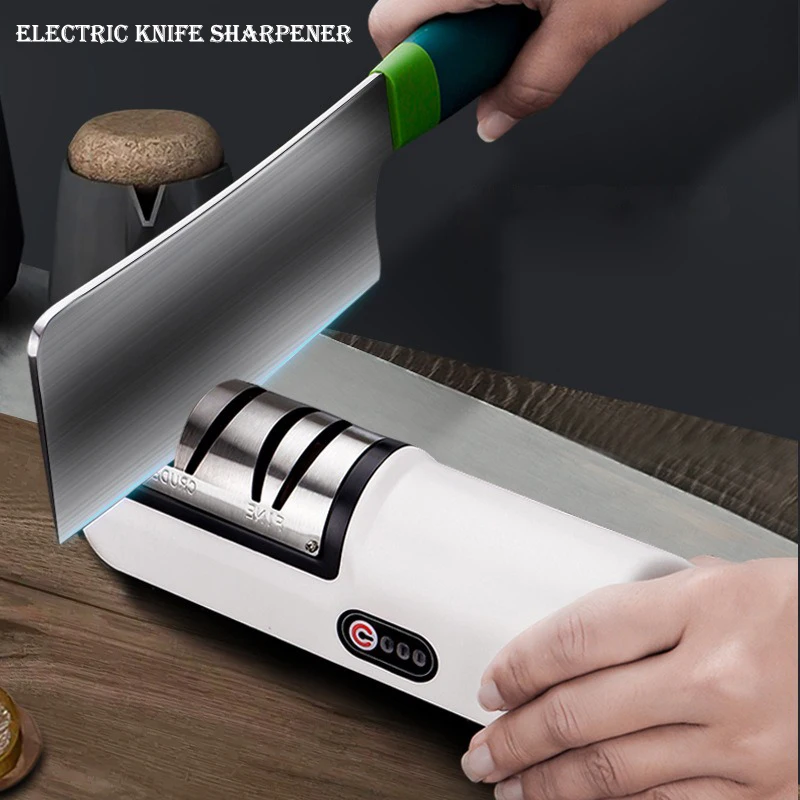 

Electric Knife Sharpener Kitchen Professional Knife Sharpener USB Rechargeable Quick Sharpening Repair Blade Kitchen Accessories