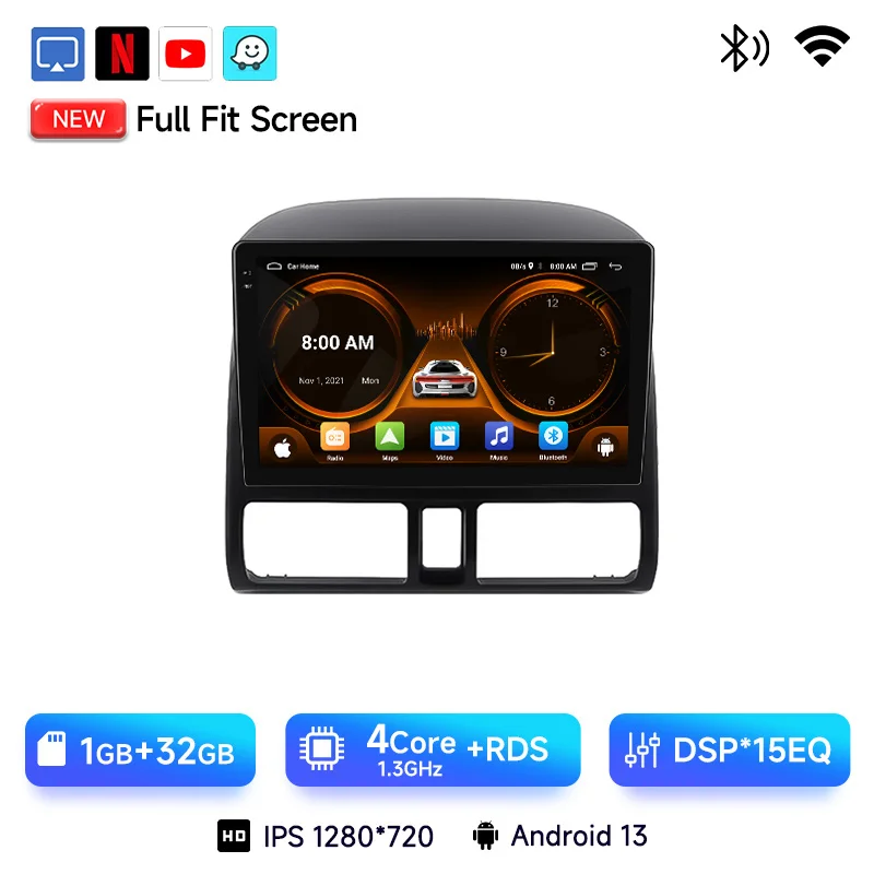 

Автомобильный радиоприемник JIUYIN для Honda CR-V CRV 2 2001 2002 2003-2006, беспроводной Carplay, Android, мультимедийный GPS, авторадио, 4G, WIFI DSP