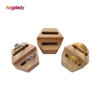 angelady wooden hexagon ring display stand couples rings storage rack jewelry holder tray organizer gifts