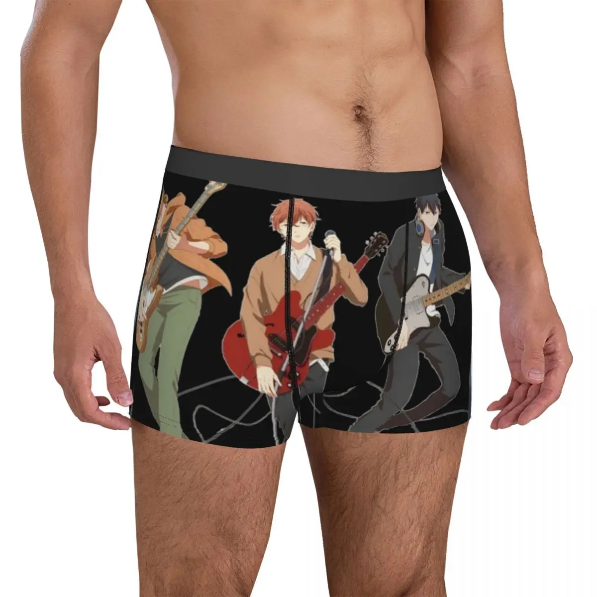 

Given Underwear boys love fire force band four guitar anime manga Men's Underpants Custom Stretch Boxer Shorts Trenky Panties
