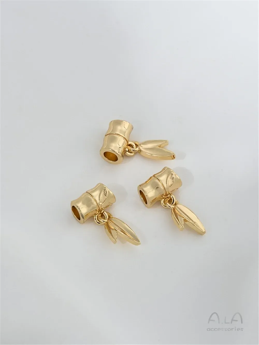 14 К позолоченные бамбуковые шарнирные трубки отдельные бусины подвесные листья