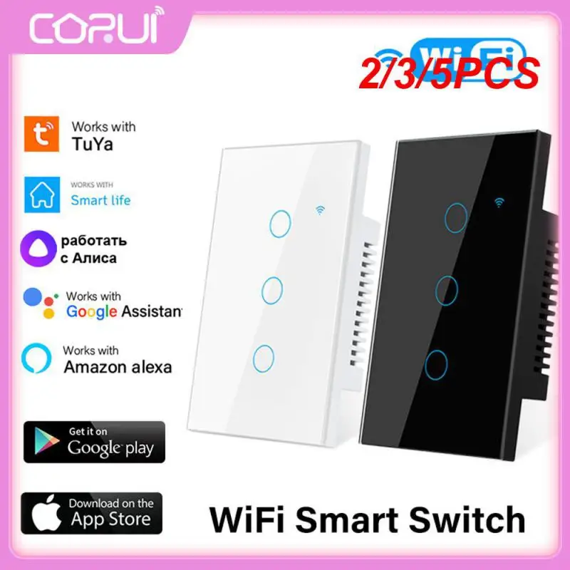 

2/3/5PCS Easy Setting Up Smart Home Touch Switch Voice Control Light Wall Button Three Control Methods