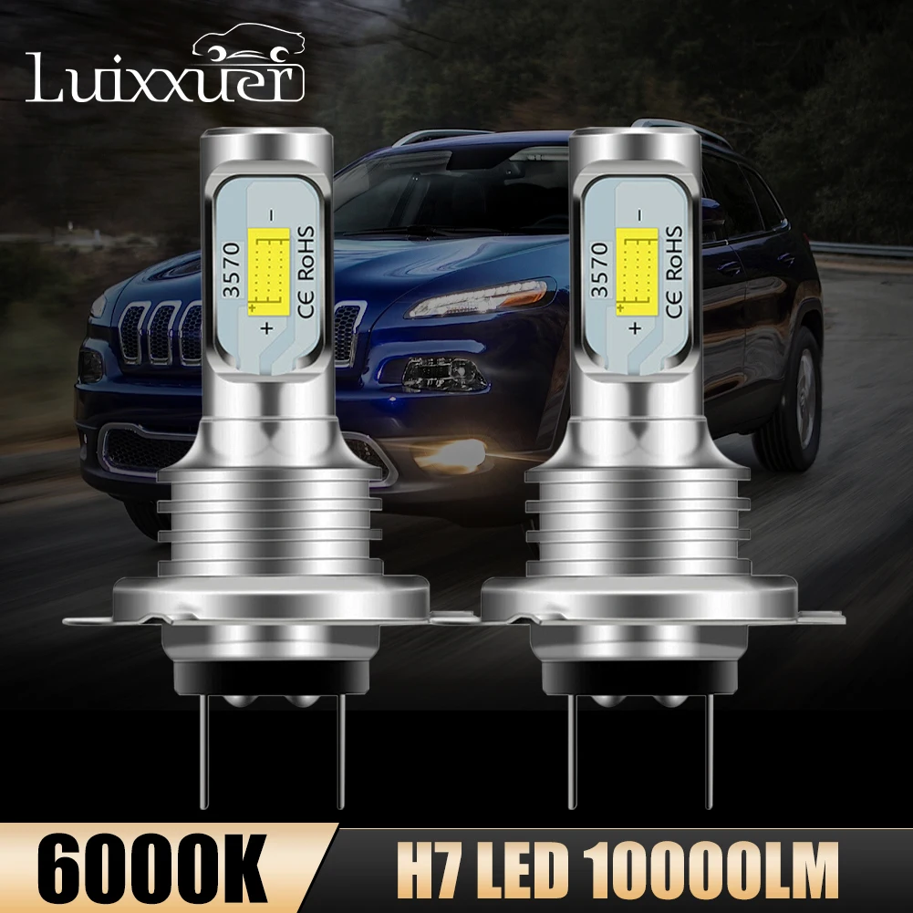 2Pcs H7 LED Headlight Kit 80W 10000LM Hi Or Lo Beam Bulbs 6000K White IP 68 Waterproof Canbus Led Headlight Car Accessories