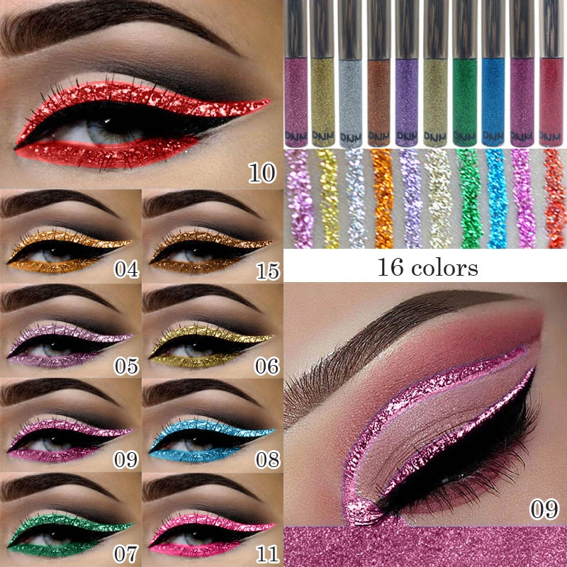 

Metallic Shiny Eye Liner Smoky Eye Eyeshadow Charming Sequin Eye Liner Pen Waterproof Glitter Liquid Eyeliner Makeup Cosmetic