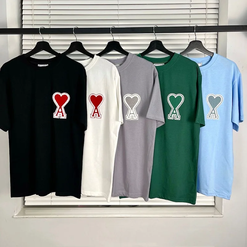 

Summer Men's Women's Fashion Trend Premium Embroidered Round Neck Short Sleeve T-Shirt 100% Cotton Oversized Short Sleeve 2022 N